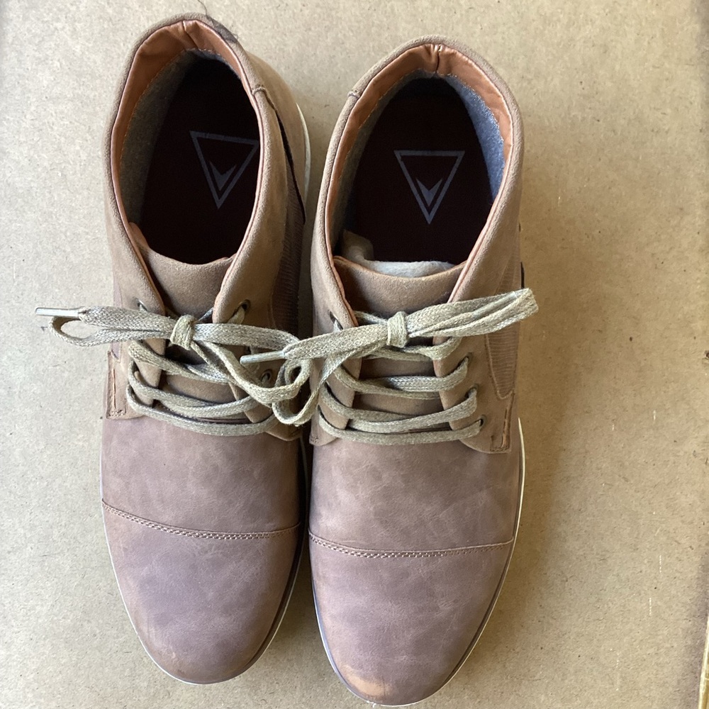 Unbranded brown vegan leather boots. Size 12